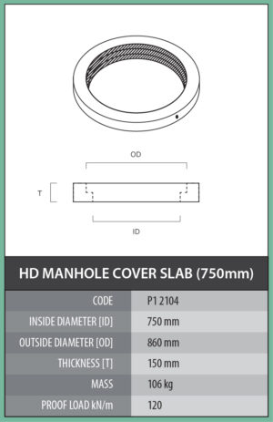 Heavy Duty Manhole Cover Slab (750mm)